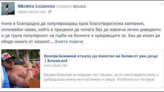 След новина на Клюки.нет Николета избухна: Не си правим пиар с онкоболни!