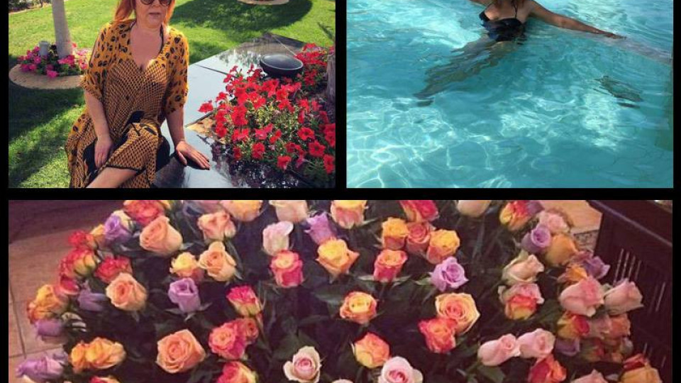 Николета Лозанова с огромен букет рози за Еридина за празника (Фото)