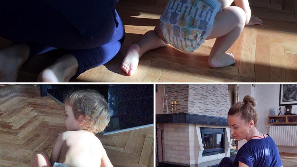Ирина Тенчева прави йога с бебе Самуил (Умилително фото с порасналия сладур)