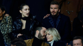Дейвид Бекъм и Бела Хадид заедно на мач! (Футболистът не откъсва поглед от моделката - Снимки)