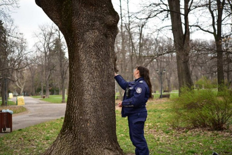 Човещина по време на пандемия: Полицайка спря патрулката, за да нахрани гладно животинче в парка (Фото)