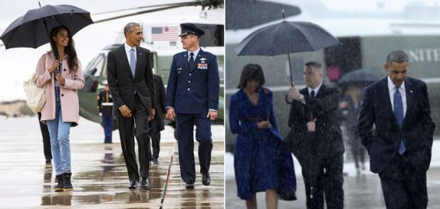 Потрес! Доналд Тръмп заряза Мелания и сина си под пороен дъжд (Вижте безобразния му гаф) - Снимка 2