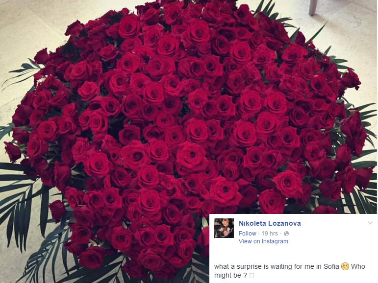 Николета Лозанова получи огромен букет рози за Св. Валентин