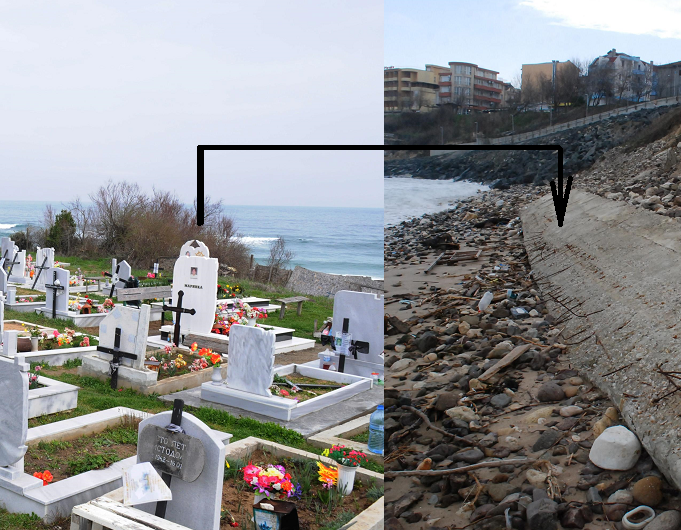 Хорър на плажа в Приморско - гробището тръгна право към морето!